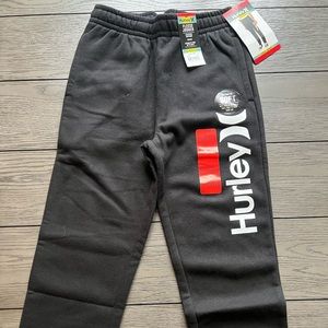 Hurley Fleece Jogger Sweatpants Size Medium 10-12 Boys Black Jogger NWT